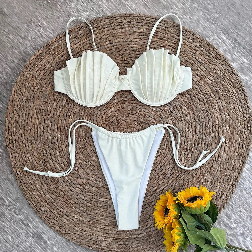 Maillot de bain avec perles lourdes Embellissement Femmes