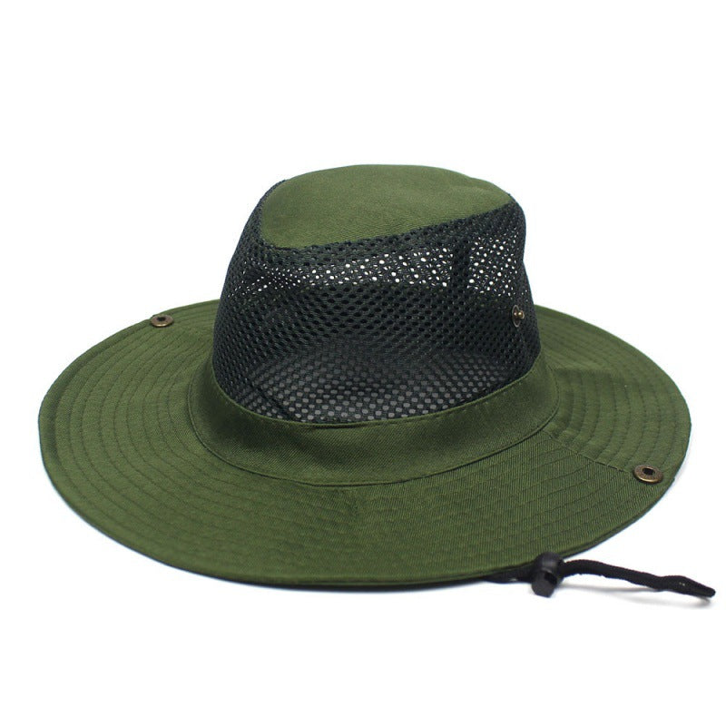 Patchwork Mesh Breathable Bucket Hat Pêche Cyclisme Windproof Protection solaire pliable