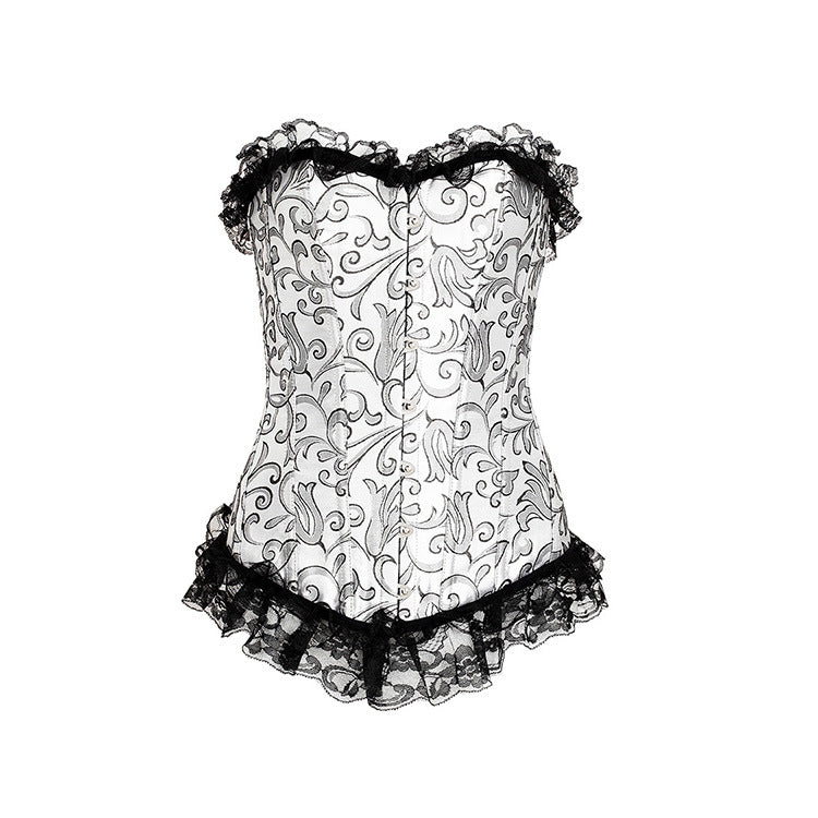 Bouquet brodé en argent de dentelle noire sexy