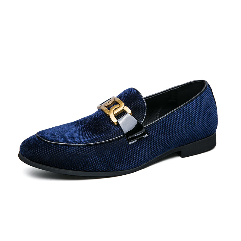 Hommes Plus Taille Corduroy Chaussures en cuir Pointed Toe