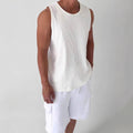 Hommes Veste U-neck style américain de couleur solide