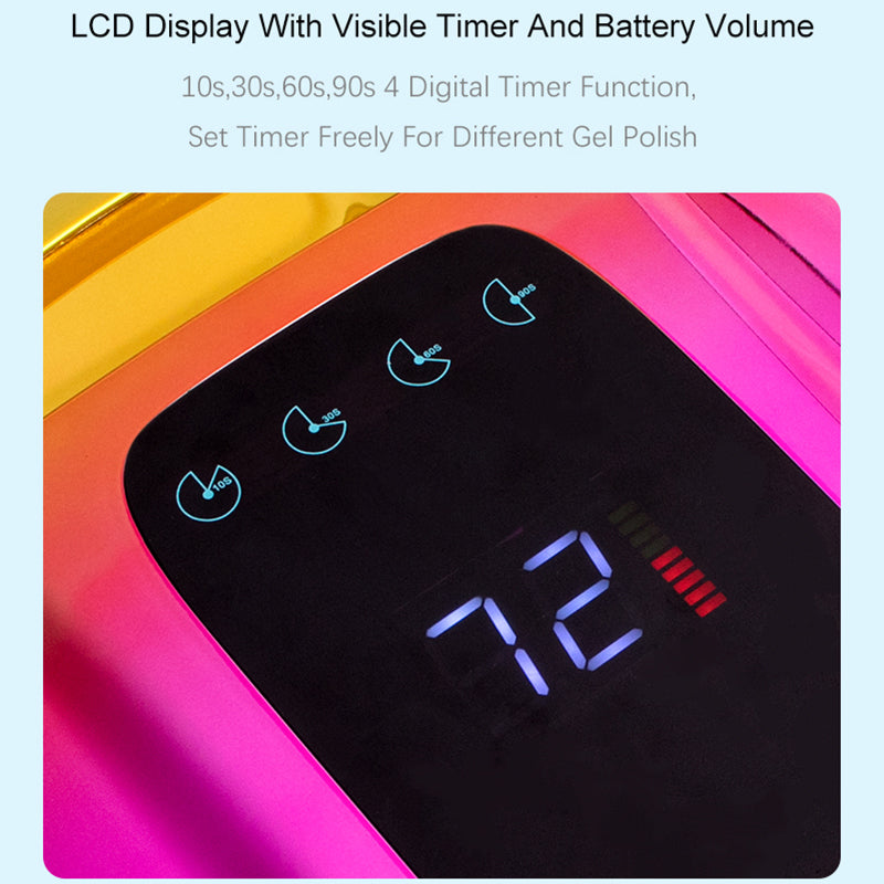 Nail Machine de traitement de lumière 96W haute puissance rapide à sec Smart sans fil UV