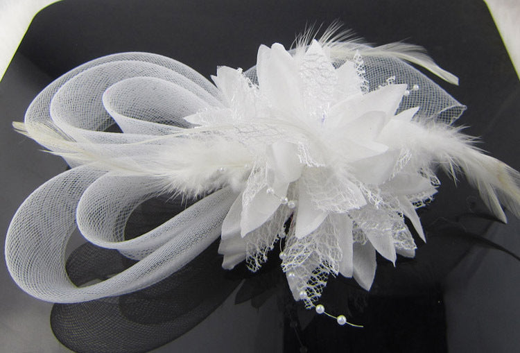 Fleur de tête de maille de plume de mariée