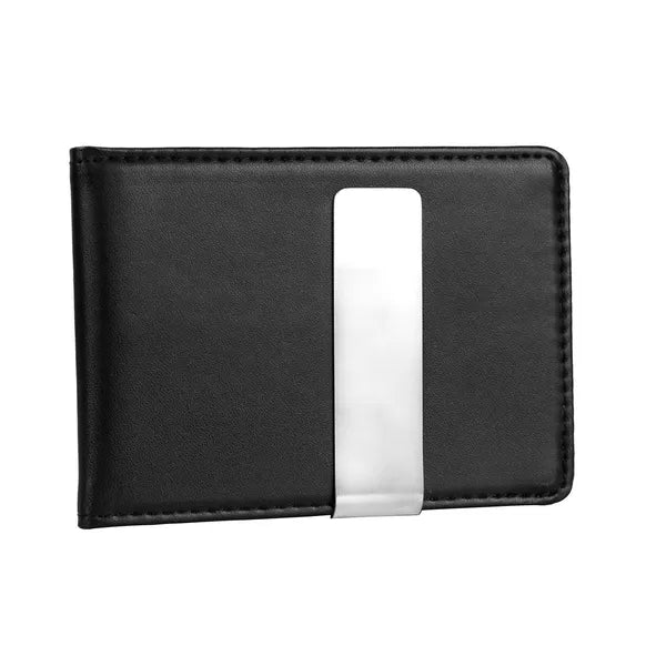 Unisex PU portefeuille en cuir RFID bloquer slim bifold titulaire de carte de crédit avec argent Clip