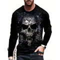 T-shirt retro homme 3D Imprimé Street Hip-hop Col rond Col rond Manches longues