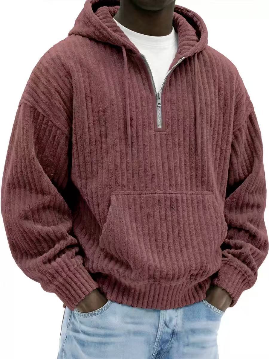 Coq à capuche pour hommes Corduroy en couleur solide