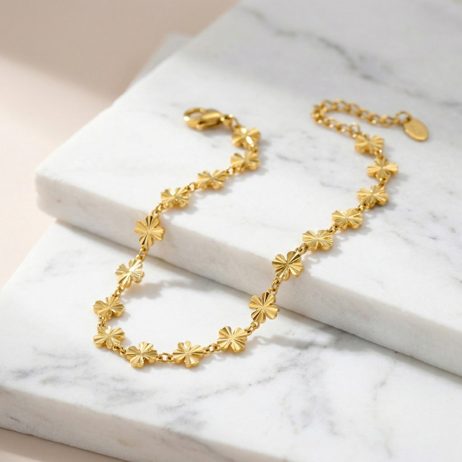 Anklet de fleur en acier inoxydable mode pour femmes
