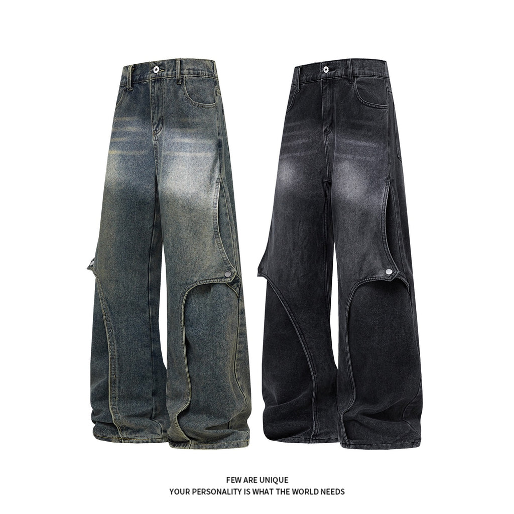 Men's American Style Washed Graduation Jeans