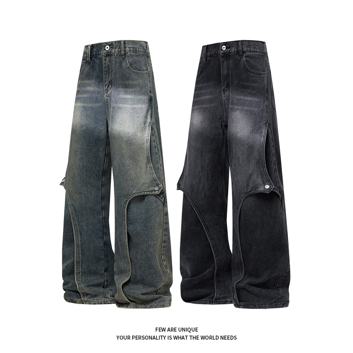 Men's American Style Washed Graduation Jeans