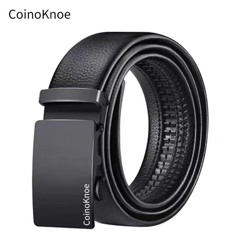 Ceinture en cuir large tendance homme avec boucle automatique