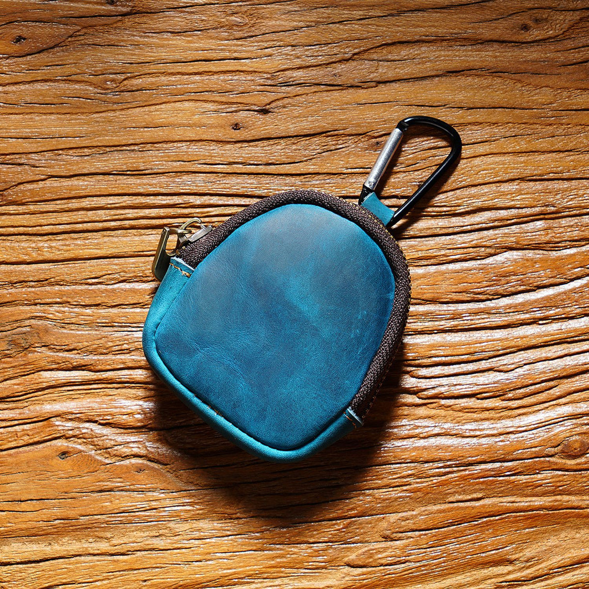 Cowhide Petit portefeuille Zipper Shell