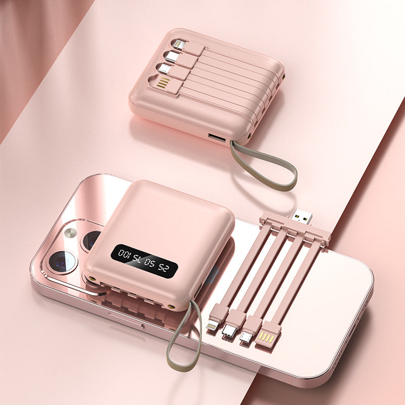 Compact et portable avec une banque d'alimentation de câble intégrée