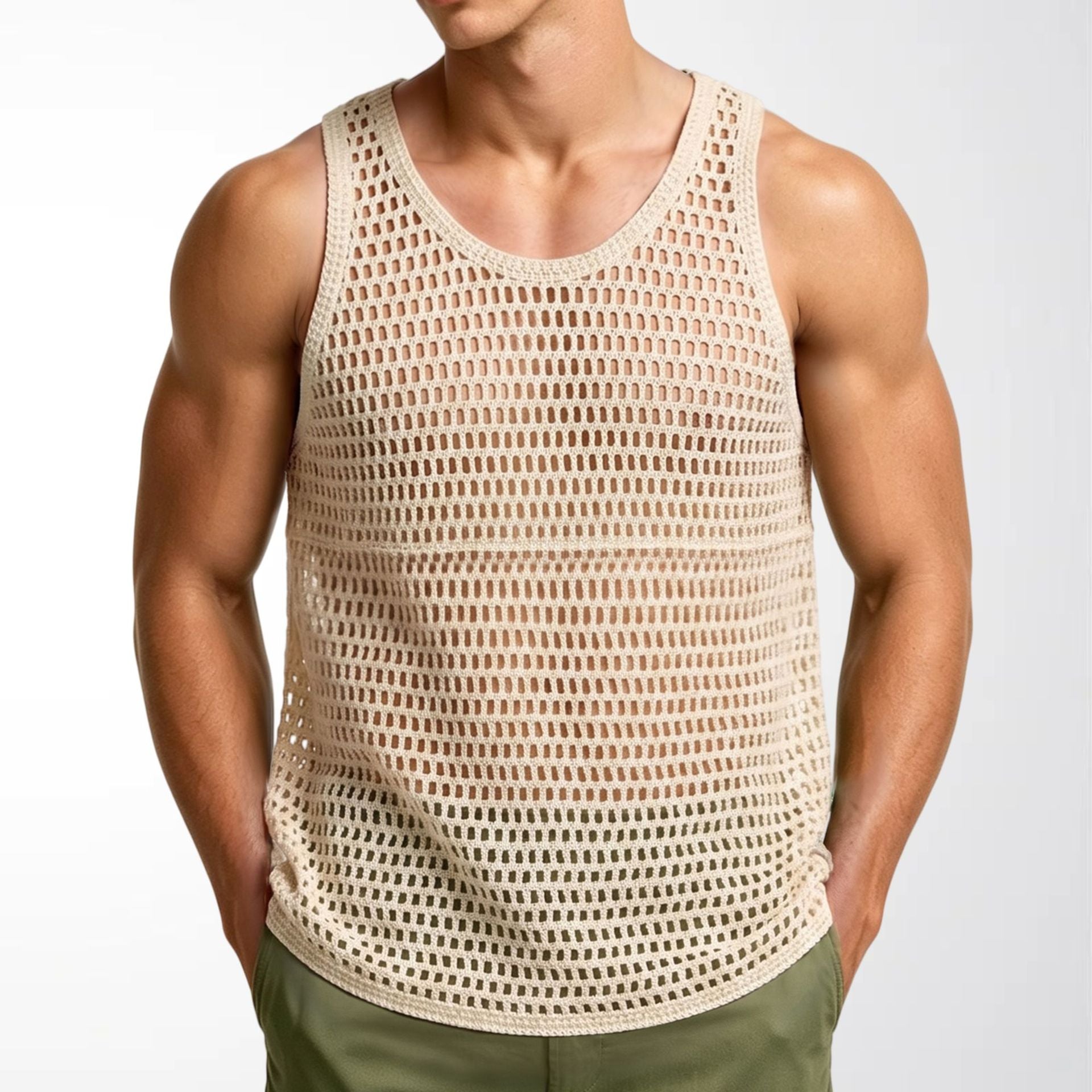 Veste pour hommes Vintage Lazy Knit Hollow