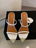 Doigts pointus Strass Mules Slingback Talon ultra-haut