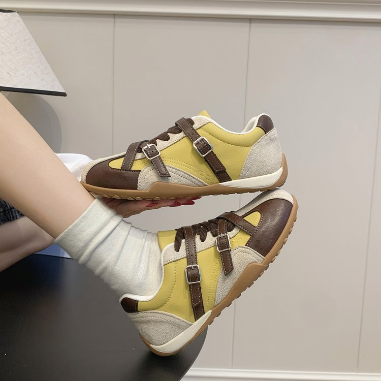 Retro Sweet Cool Color Bloqué épais Soled Board Chaussures pour femmes