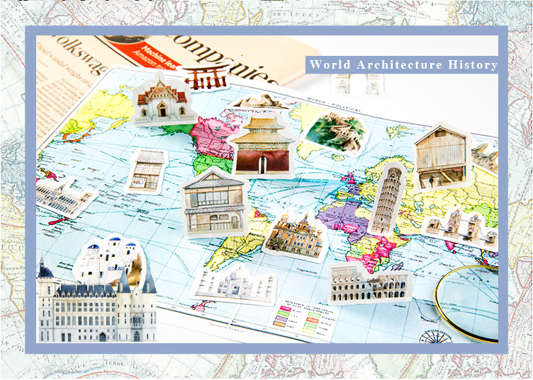 Histoire de l'architecture mondiale Sticker Boxed