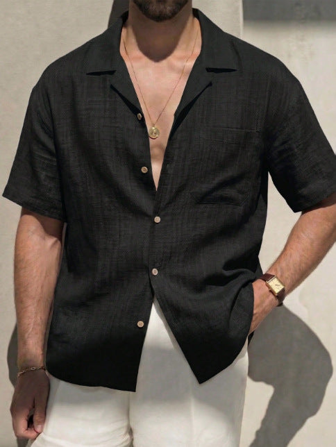 Robe homme chemise d'été style mince