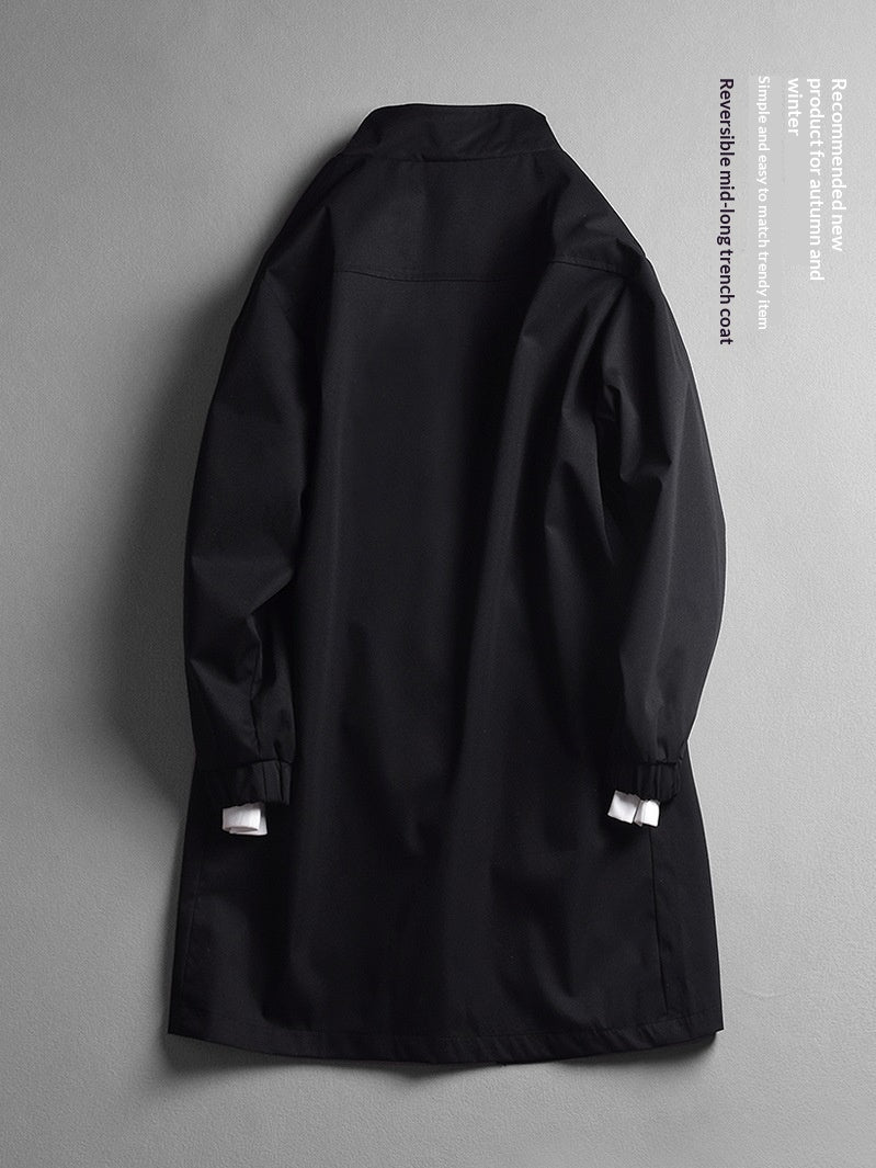 Manteau de trench à manches simples pour hommes