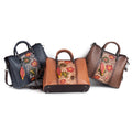 Retro cuir véritable emboîté Détresse Simple Grand Sac à Tote de Capacité