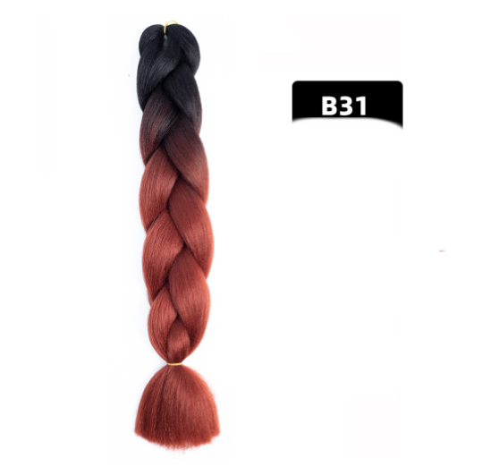 Couleur Big Braid African Chemical Fibre Gradient en soie haute température