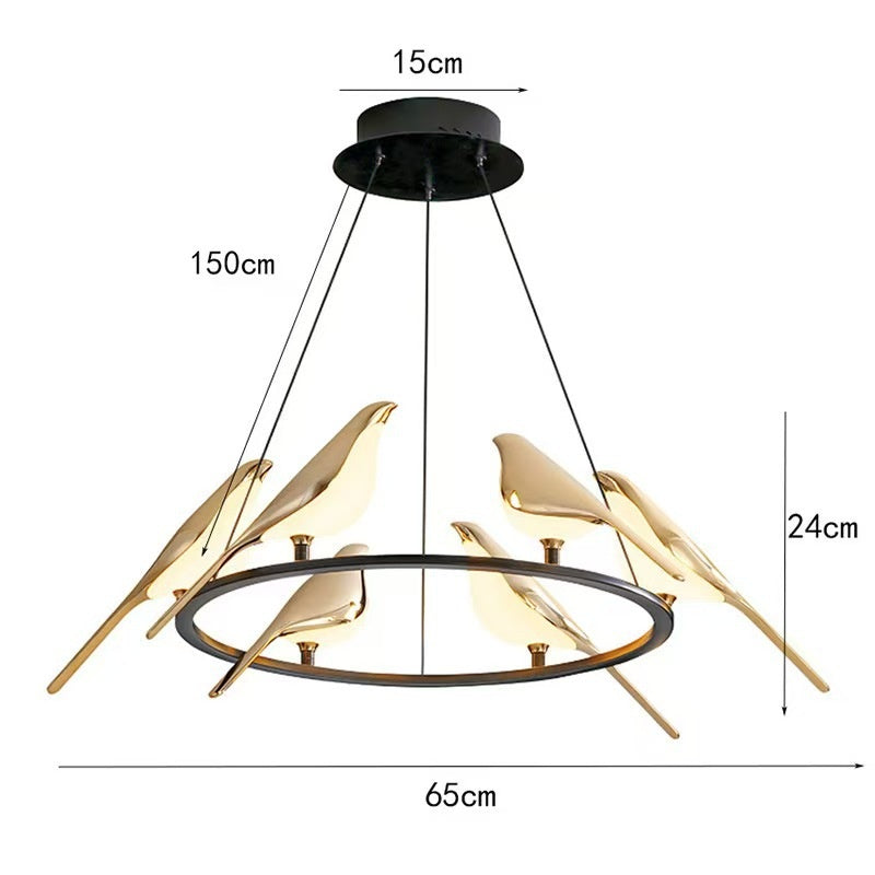 Lampe pendentif artistique en forme d'oiseau de style nordique pour le salon
