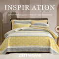 Cotton Printed Quilt Bedspread Set Paisley Medallion Stripe 3-piece All Season Reversible Lightweight Oversized Wide Drop Luxury Bedding For Full Quee
