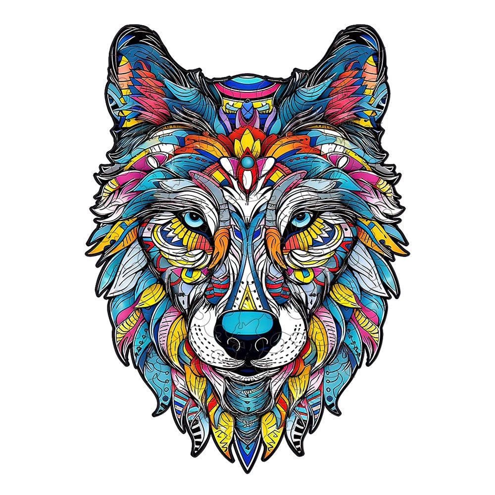 Jouet de Puzzle Irrégulier animal loup puzzle en bois Jouet unisexe