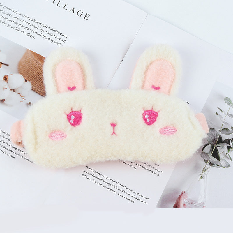 En peluche douce et mignon bande de cheveux Girly Coeur Shading Bunny Eye Masque