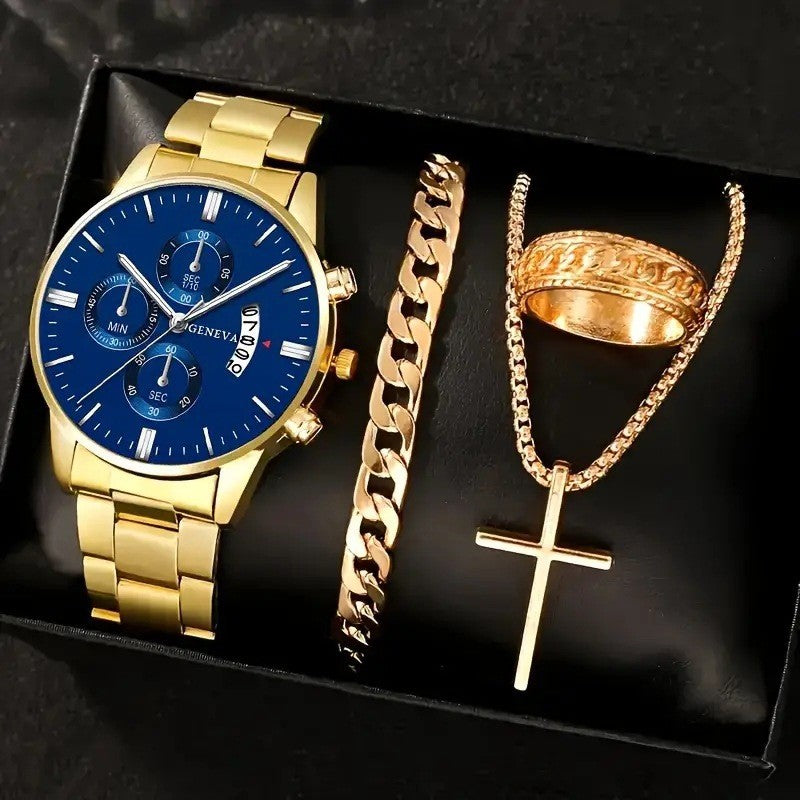 Ensemble de montres à quartz minimaliste noir pour hommes
