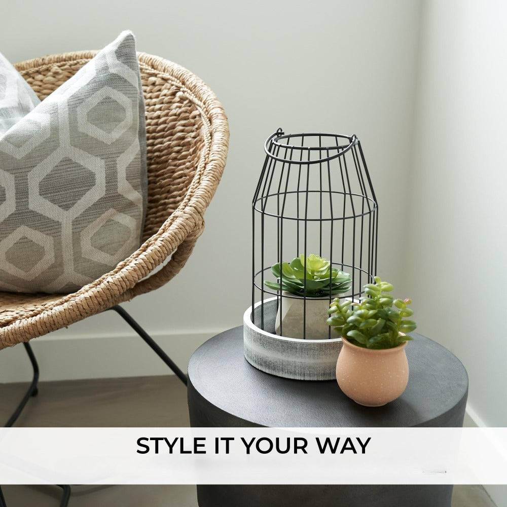 Set de lanterne rustique 2 pièces dans un style de maison de campagne – supports de bougie en bois blanc et