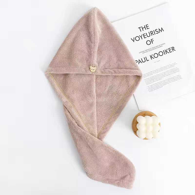 Double-layer thick super-absorbent hair drying cap