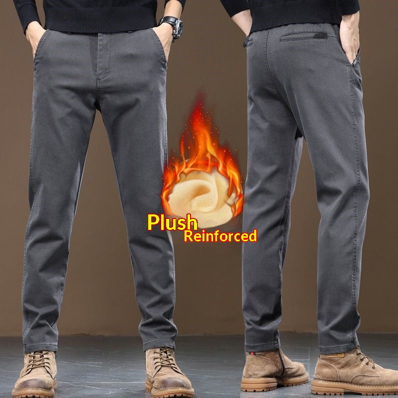 Chaolunbu hommes léger mature pantalons occasionnels droite