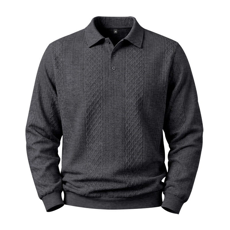 Hommes Relaxed Fit Jacquard Texturé Casual Tous assortis manches longues Hoodie