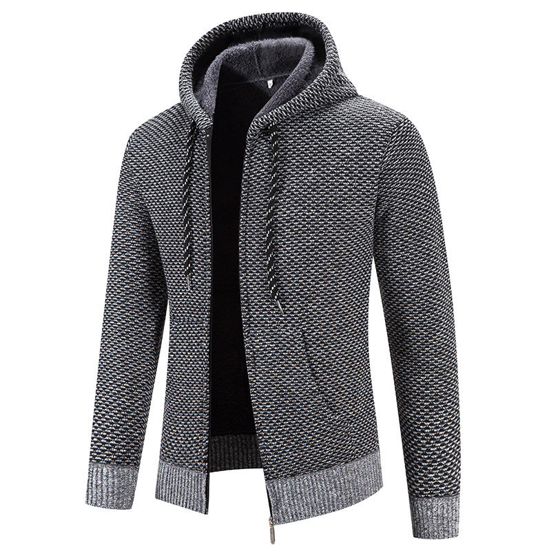 Cardigan en tricot pour hommes avec doublure en polaire