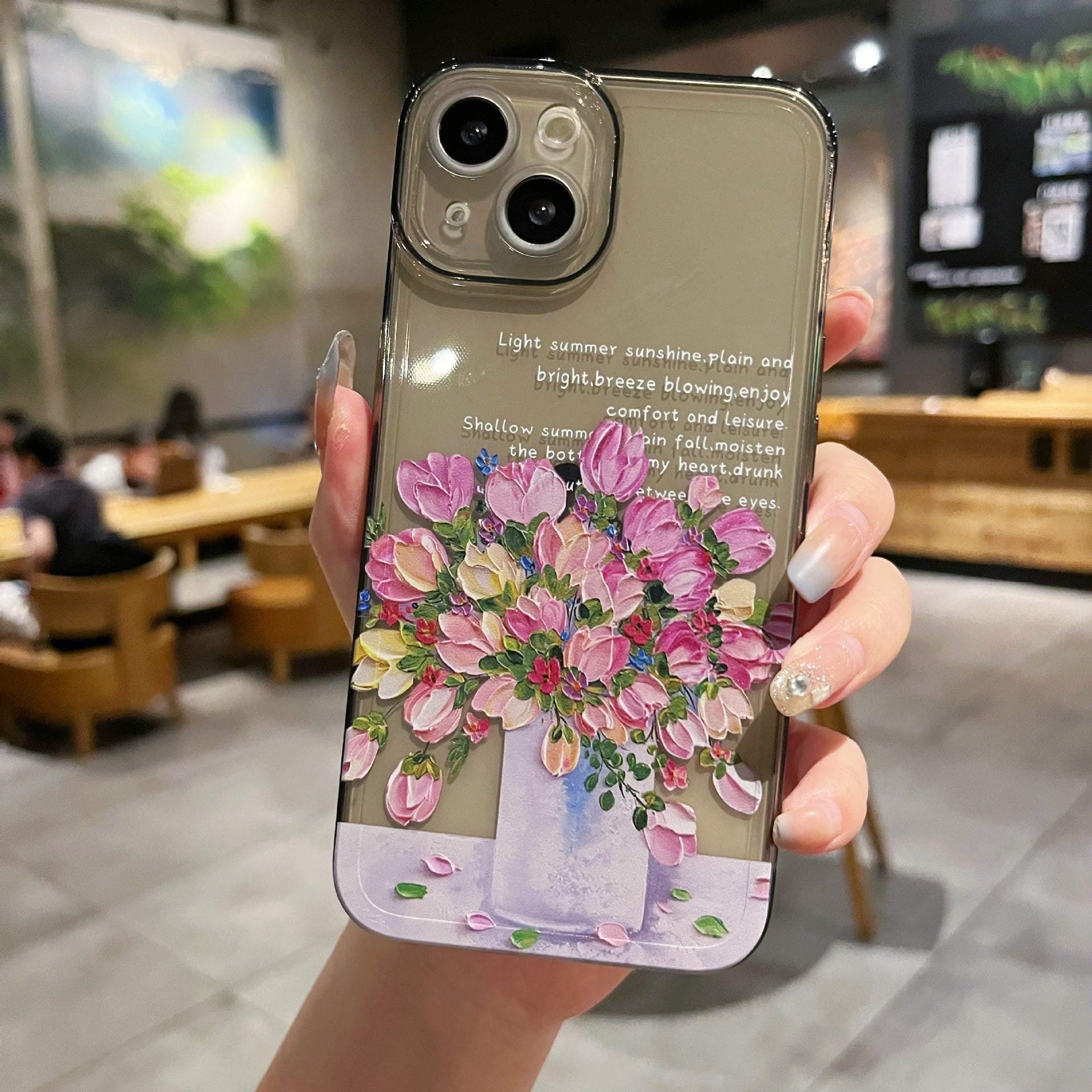 Étui téléphonique de protection transparent de petite fleur simple