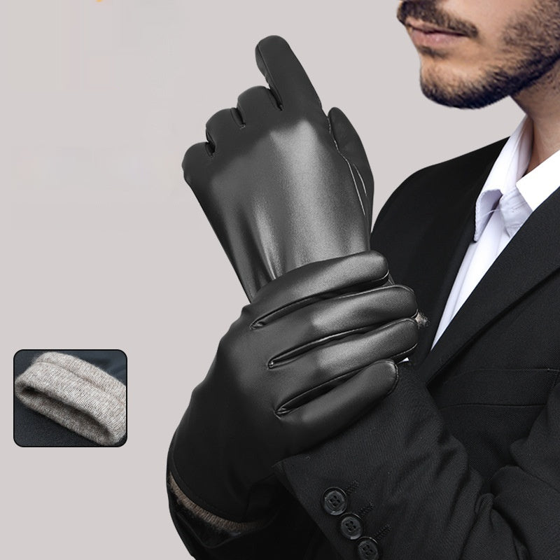 Gants en cuir résistant à l'eau et au vent pour hommes
