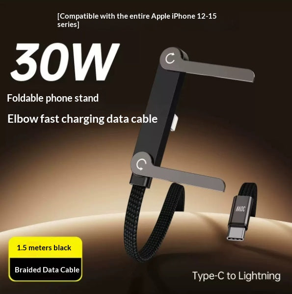 Pliable Stand Mobile Charge de données de jeu Type-C Câble de téléphone de jeu de charge ultra-rapide