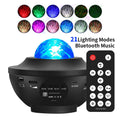 Petit Bol Starry Sky Projection Lampe USB Bluetooth Musique Rotation eau Ripple laser Atmo