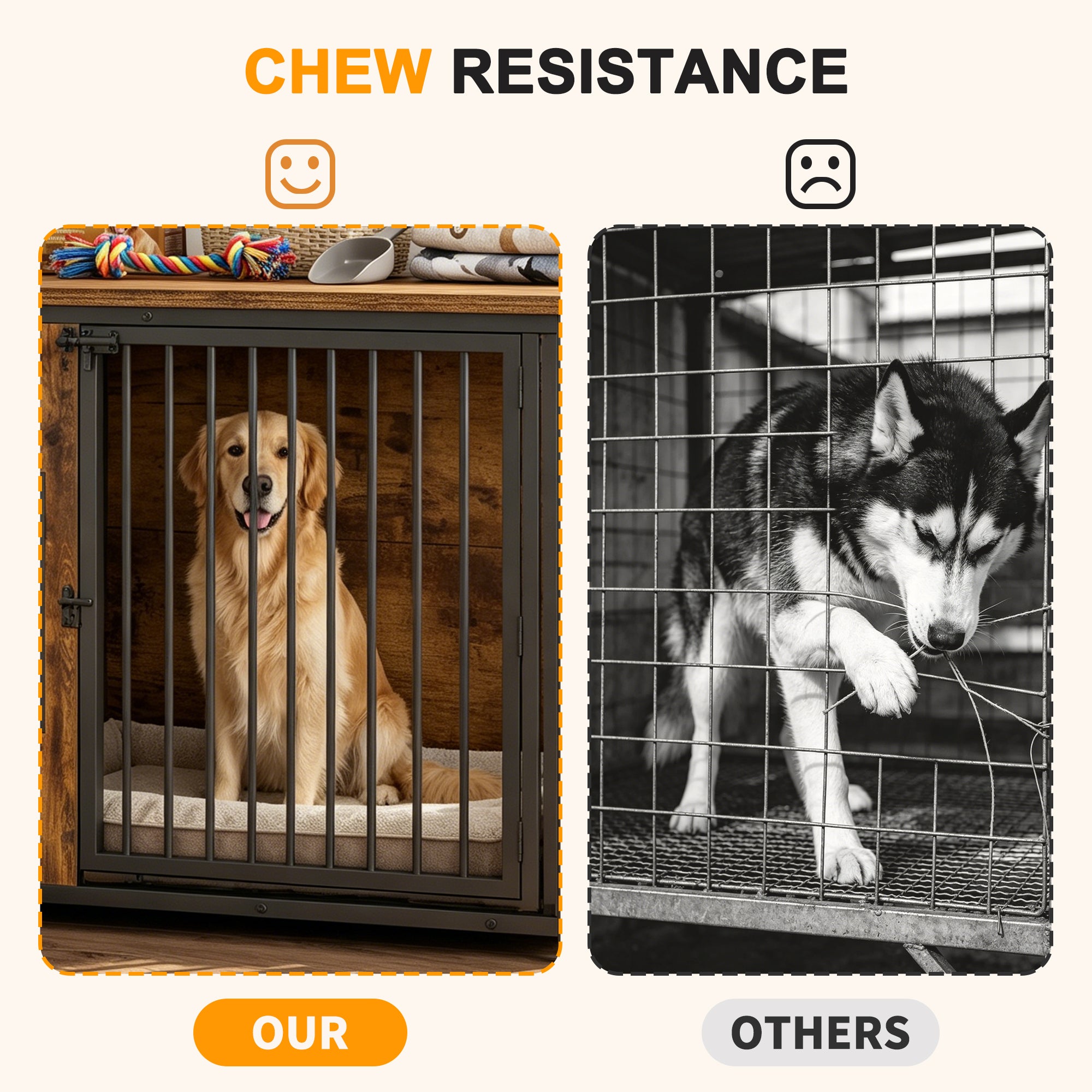 Meubles de caisse de chien en bois