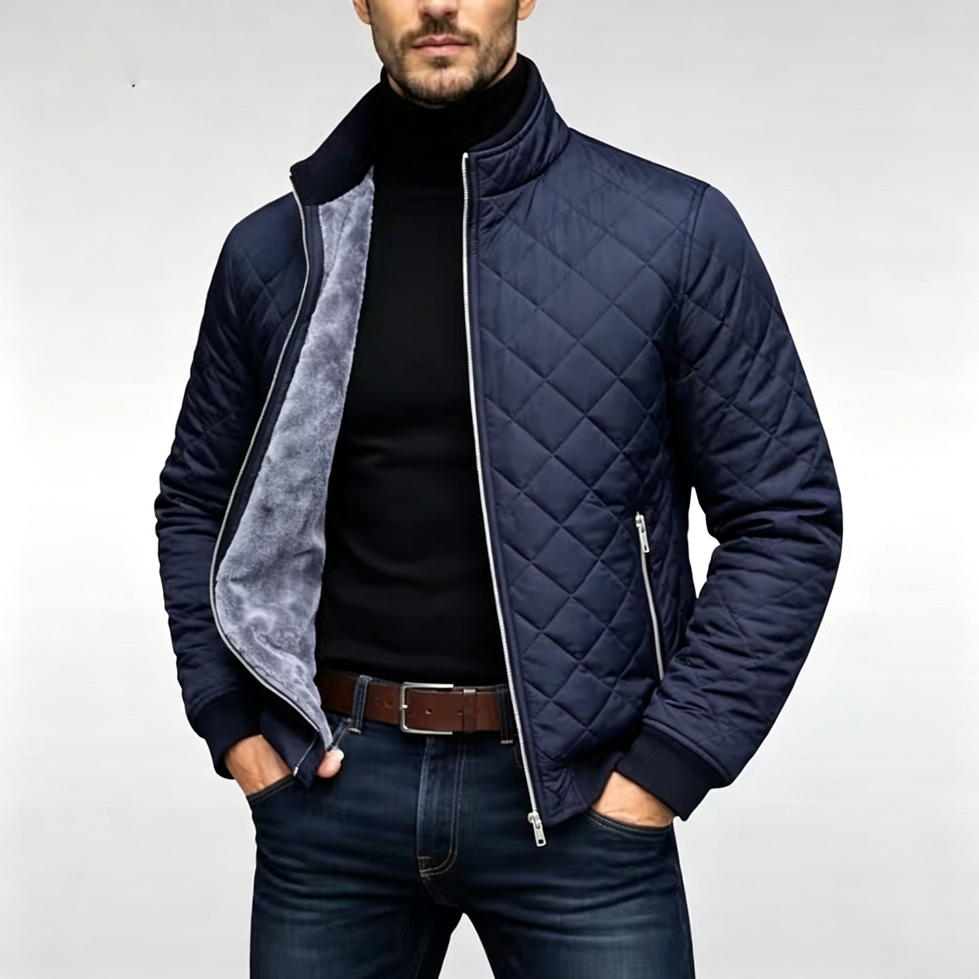 Veste de coton rembourrée diamantée pour hommes