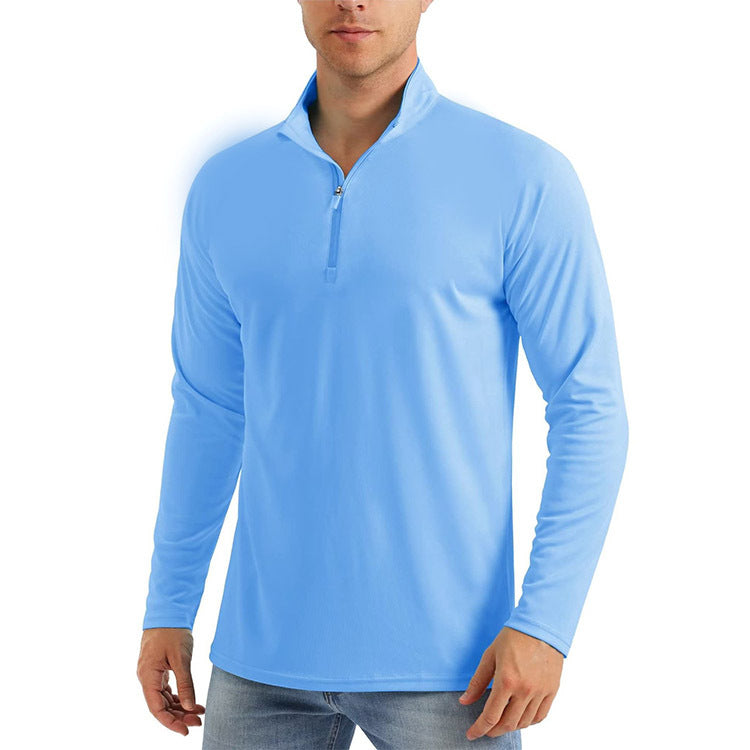 European And American Autumn and Winter Stand-Up Collar demi-zip manches longues Sweatshirt F