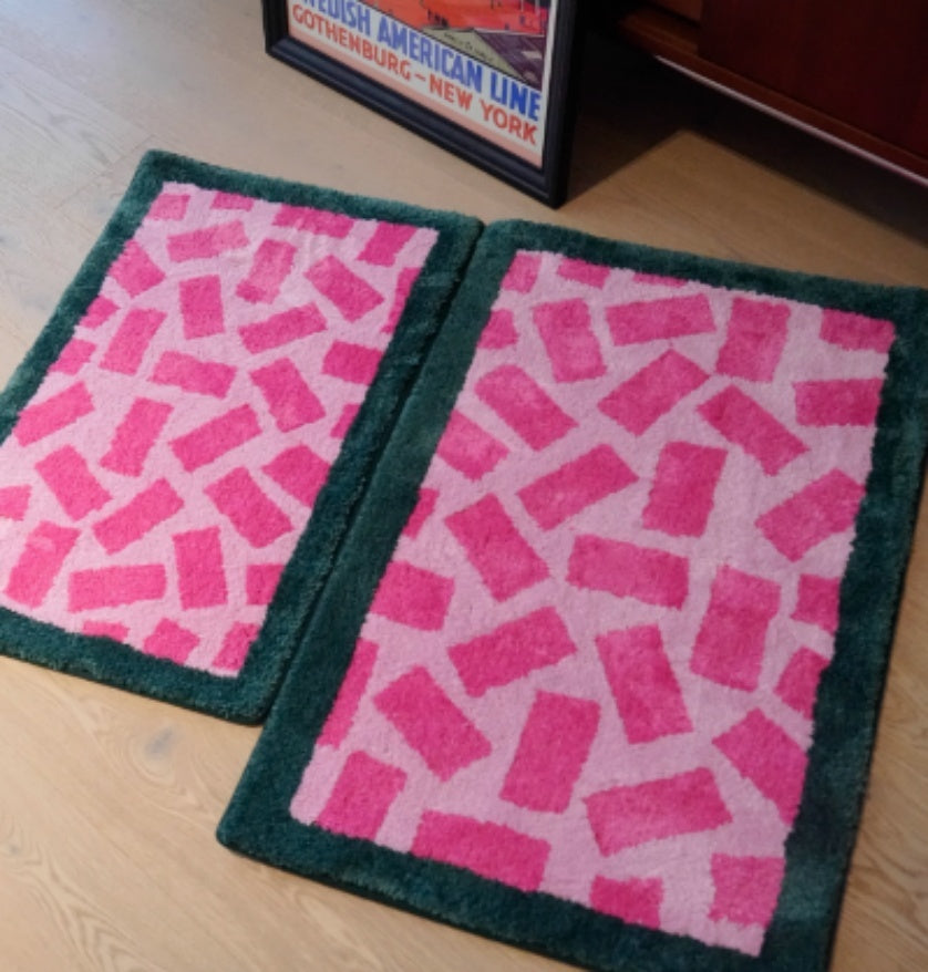 Tapis carré assorti de couleur de dopamine domestique