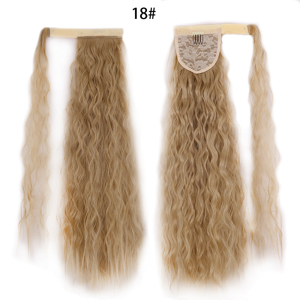 Ponytail Perruque Eau Wave Velcro Bande chimique fibre haute température soie