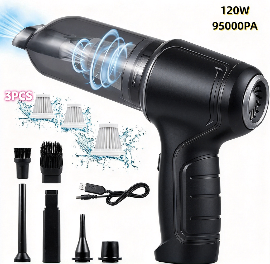Powerful Car Aspirateur Nettoyant humide sans fil sec Nettoyage à main à forte aspiration