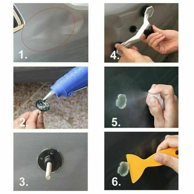 40pcs voiture Peintless Dent Kit de suppression Slide Hammer réparation PDR Glue Gun Puller UK