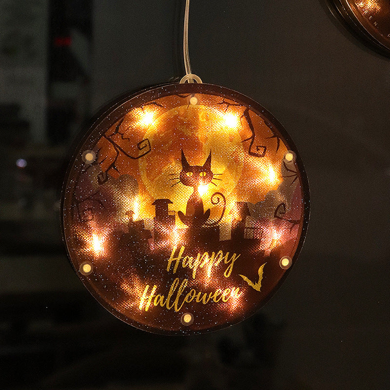 En stock Traitement Halloween Lumineux citrouille décoration légère Fête fenêtre pendentif Atmos
