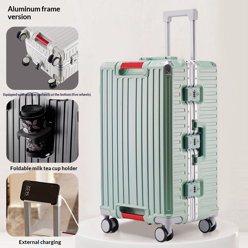 Trolle en aluminium de voyage avec serrure combinée