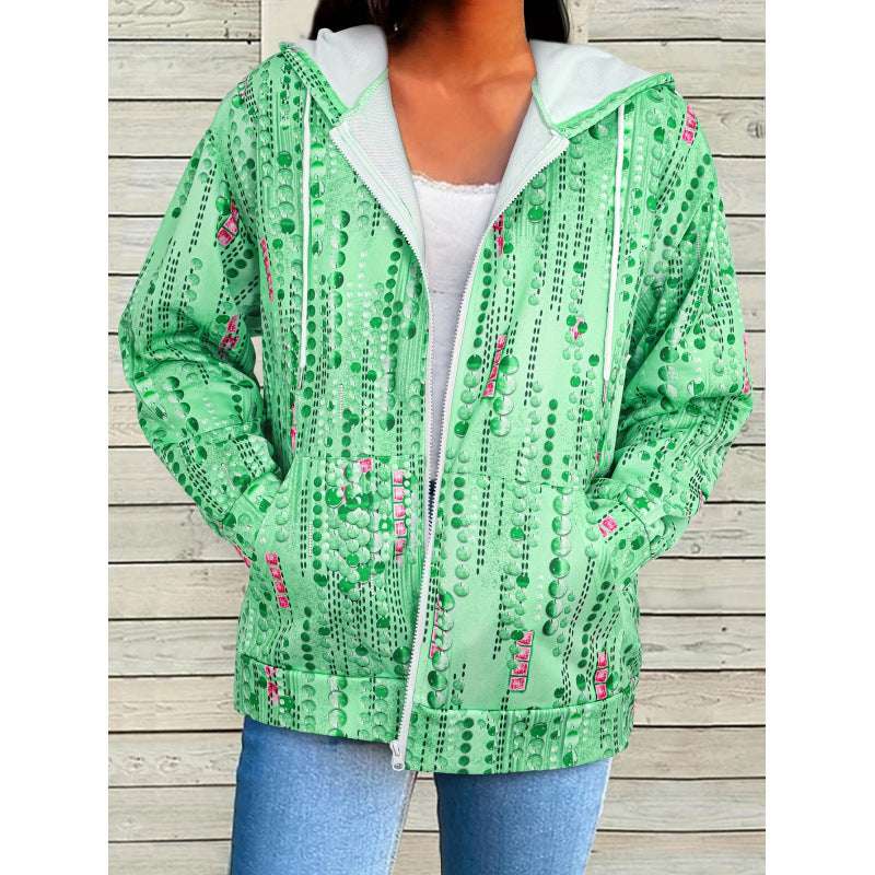 Sweatshirt à capuche manches longues Zipper pour femme American Santa Claus Veste personnalisée Den