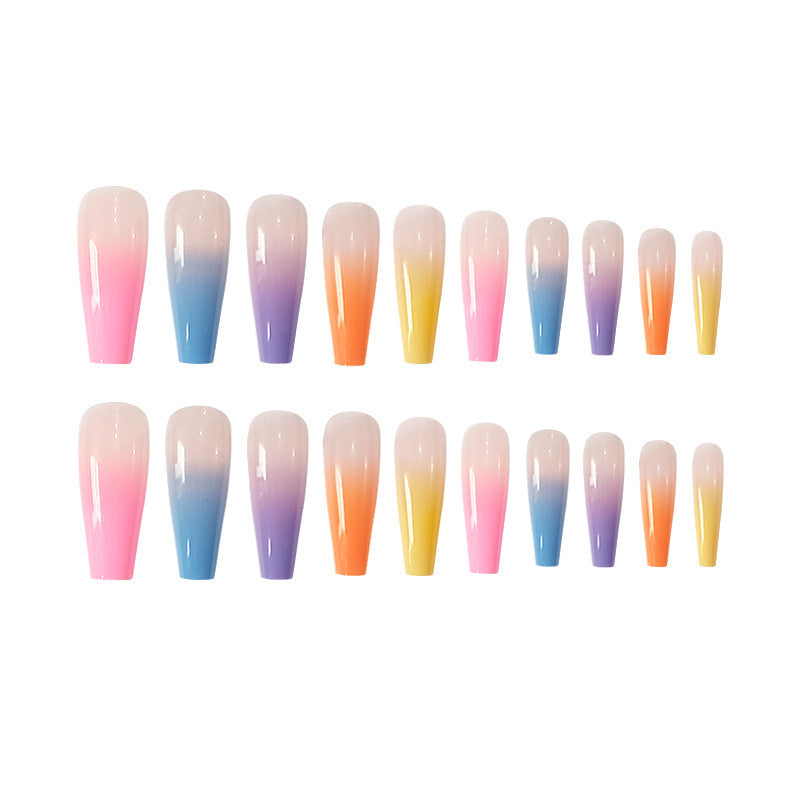 Femmes Colorful Trapézoïde en forme de faux ongles Conseils