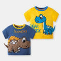 Caricature T-shirt en trois dimensions Dinosaur Boys Caricature coréenne d'été